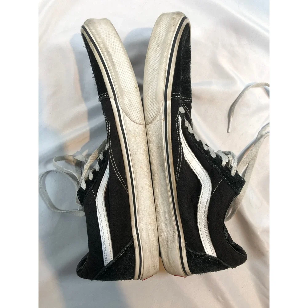 Vans Old Skool Black White Suede Canvas Skate Shoes Mens 11 Low Top Sneakers